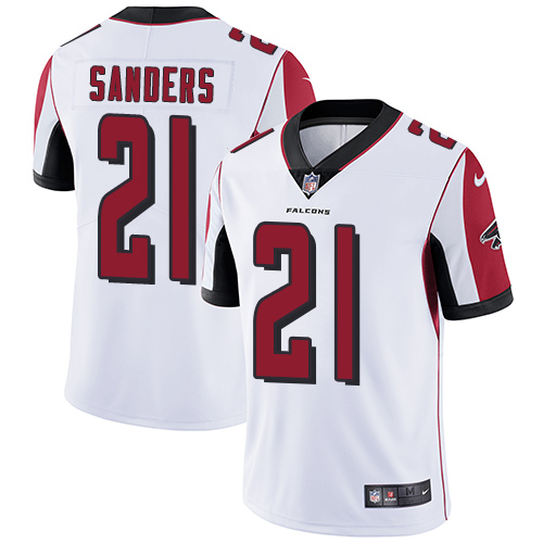 Nike Falcons #21 Deion Sanders White Men's Stitched NFL Vapor Untouchable Limited Jersey - Click Image to Close